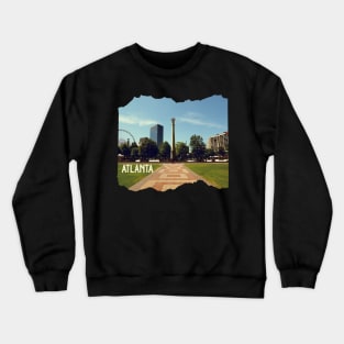 Cool photography of Atlanta Georgia skyline blue sky USA city break Crewneck Sweatshirt